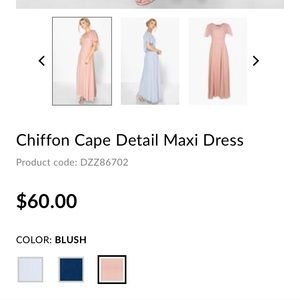 chiffon cape detail maxi dress